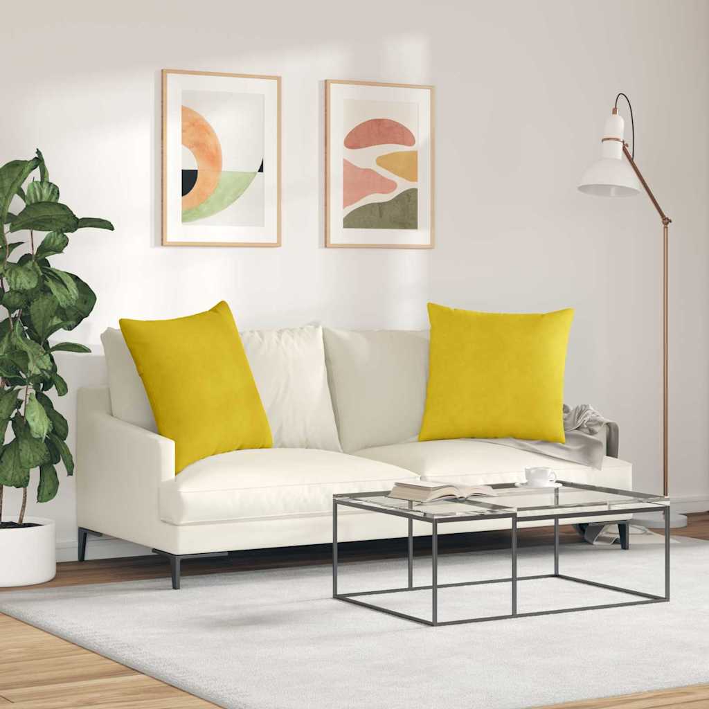 Sofakissen 2 stk. Cordstoff Gelb 60 x 60 cm