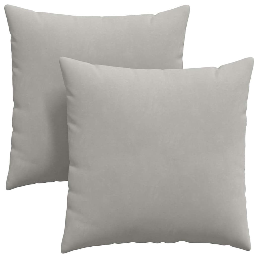 Sofakissen 2 Stk. Stoff Hellgrau 60 x 60 cm