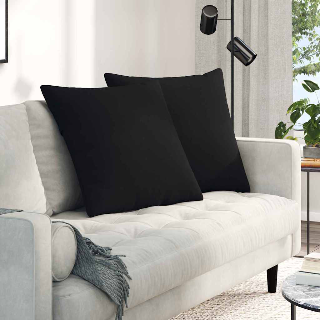 Sofakissen 2 Stk. Stoff Schwarz 60 x 60 cm