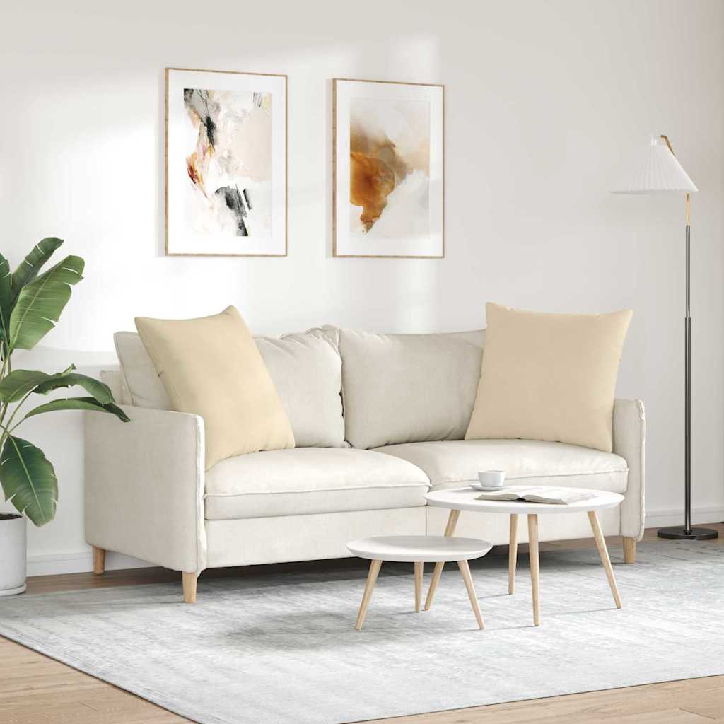 Sofakissen 2 Stk. Stoff Creme 60 x 60 cm