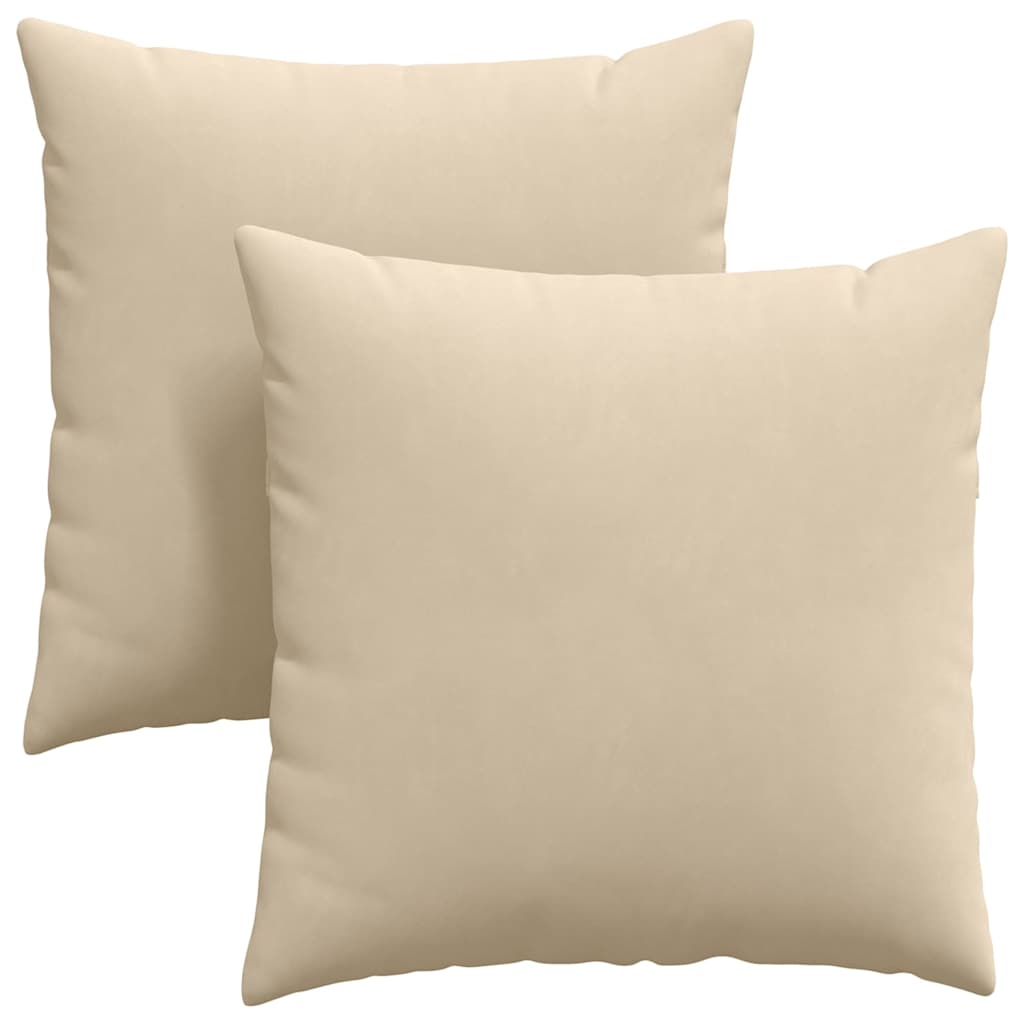 Sofakissen 2 Stk. Stoff Creme 60 x 60 cm