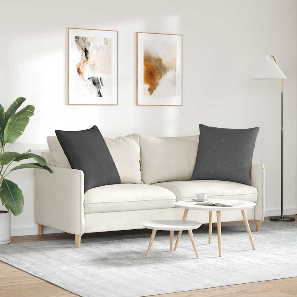 Sofakissen 2 Stk. Cordstoff Dunkelgrau 60 x 60 cm