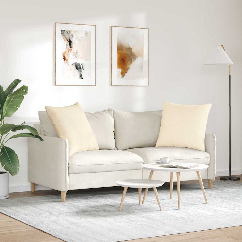 Sofakissen 2 pcs Creme 60 x 60 cm Cordstoff