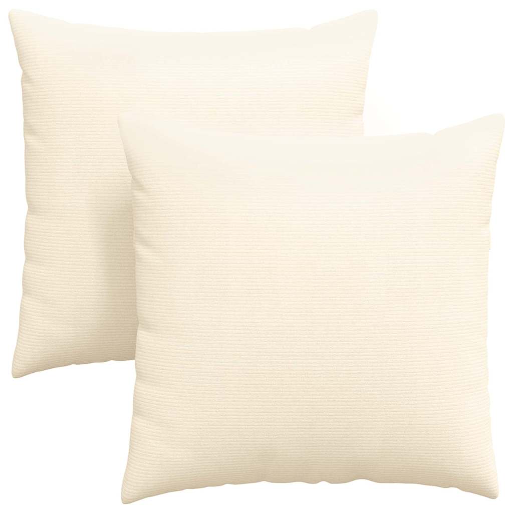 Sofakissen 2 pcs Creme 60 x 60 cm Cordstoff