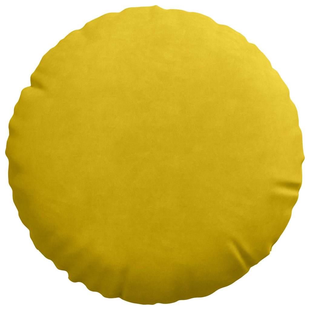 Sitzkissen 2 stk. Samt Gelb Ø30 x 13 cm