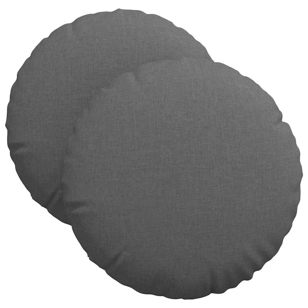 Sitzkissen 2 stk. Stoff Dunkelgrau Ø40 x 13 cm