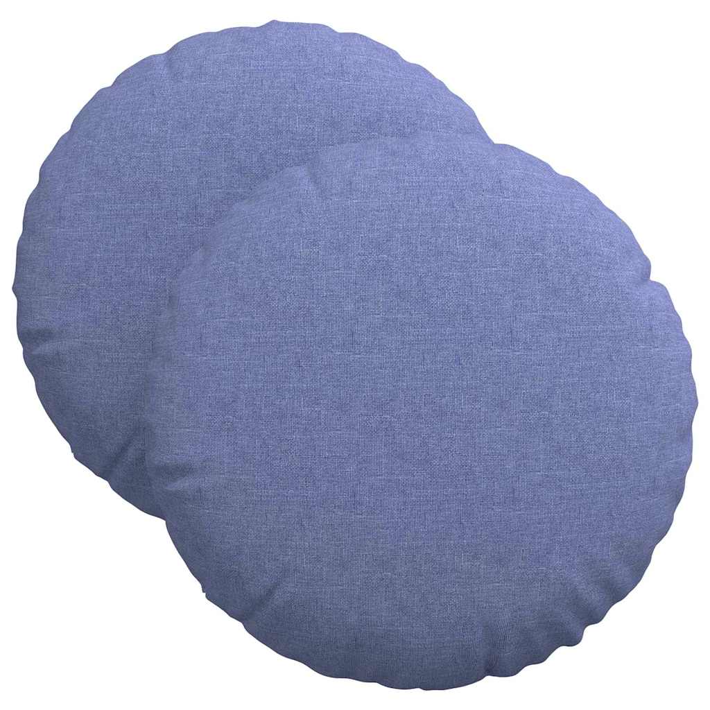 Sitzkissen 2 stk. Stoff Jeans blau Ø40 x 13 cm