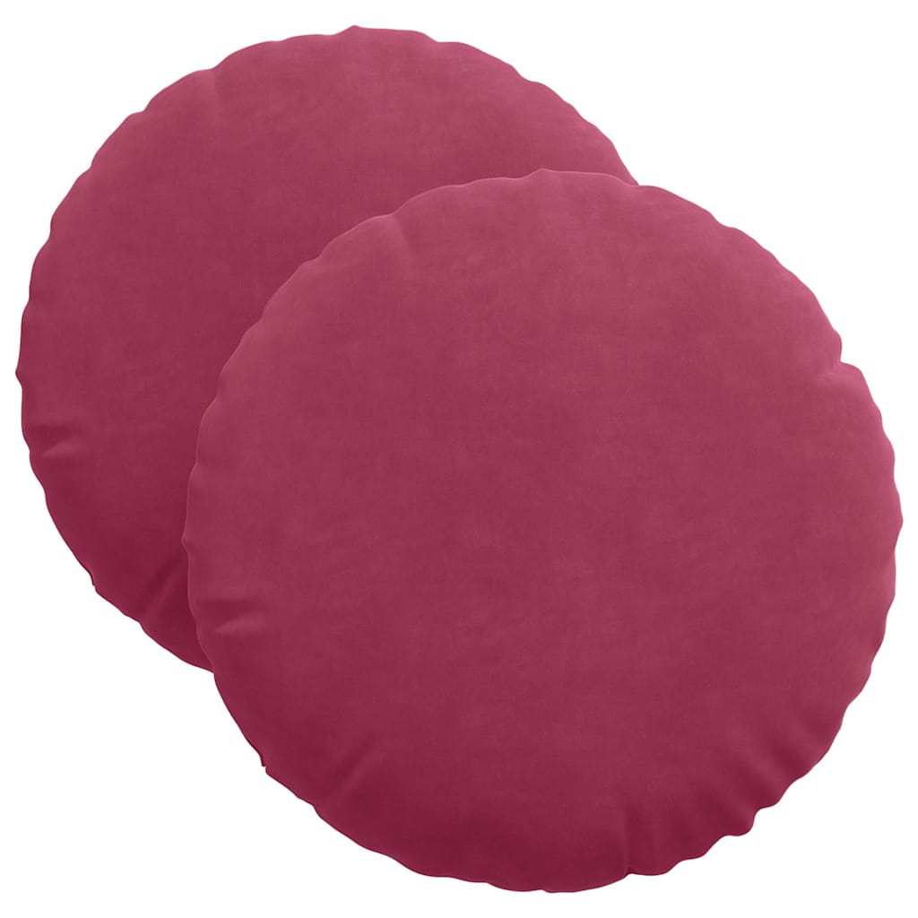 Sitzkissen 2 pcs Weinrot Ø 40 x 13 cm Samt