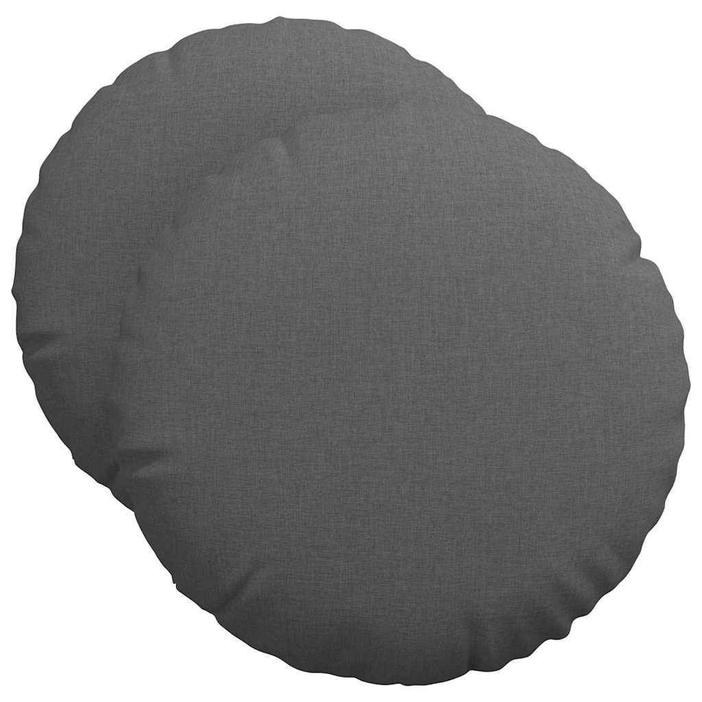Sitzkissen 2 stk. Stoff Dunkelgrau Ø50 x 19 cm