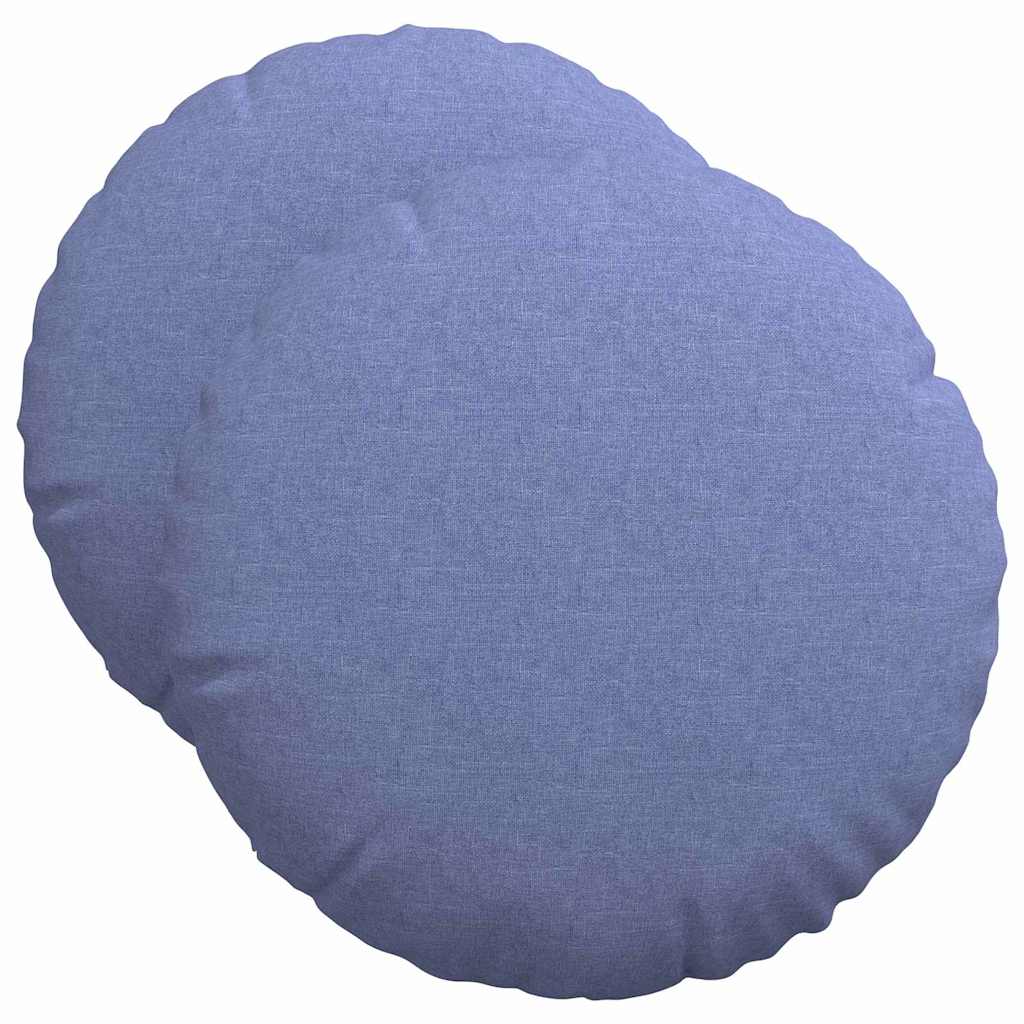Sitzkissen 2 stk. Stoff Jeans blau Ø50 x 19 cm