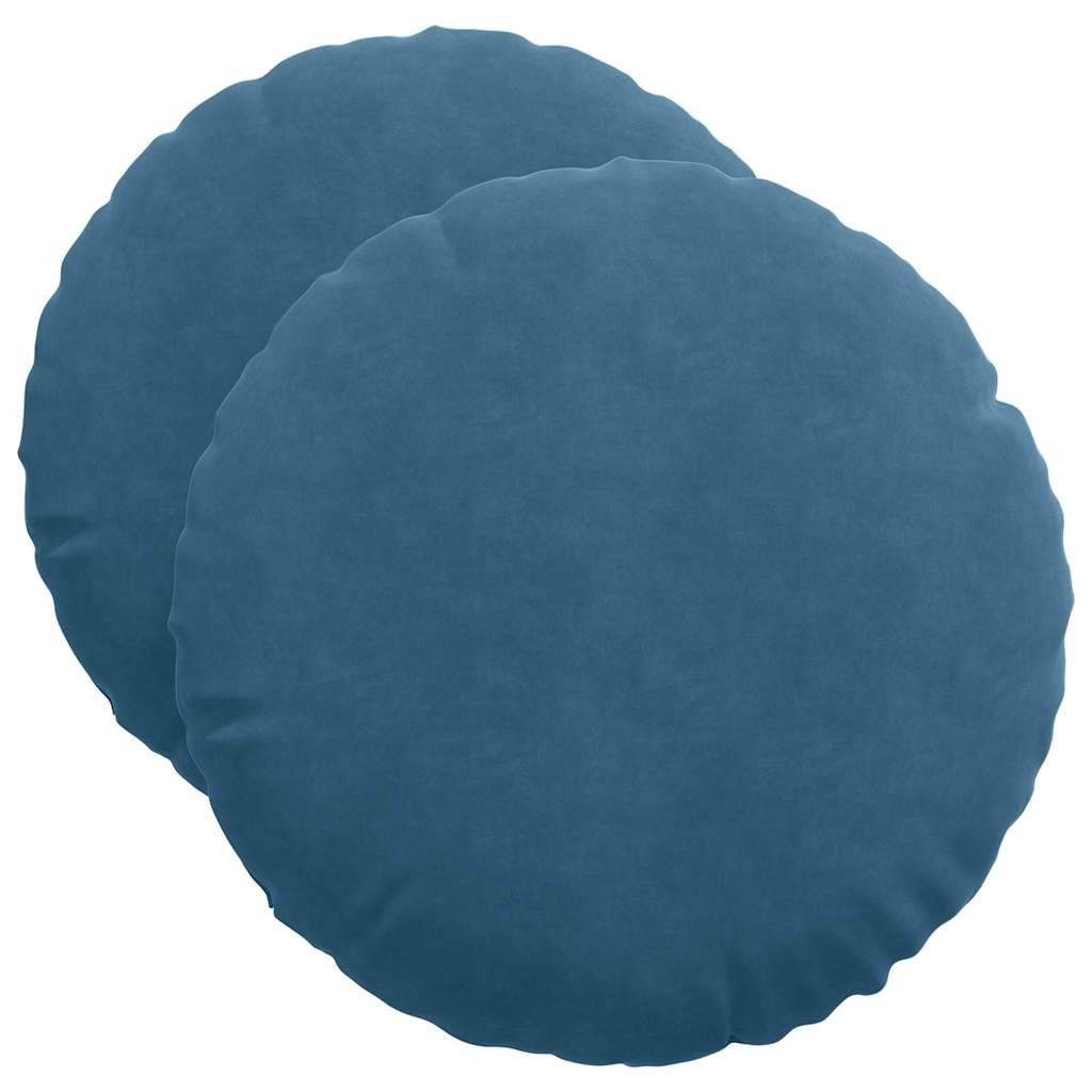 Sitzkissen 2 stk. Samt Blau Ø50 x 19 cm