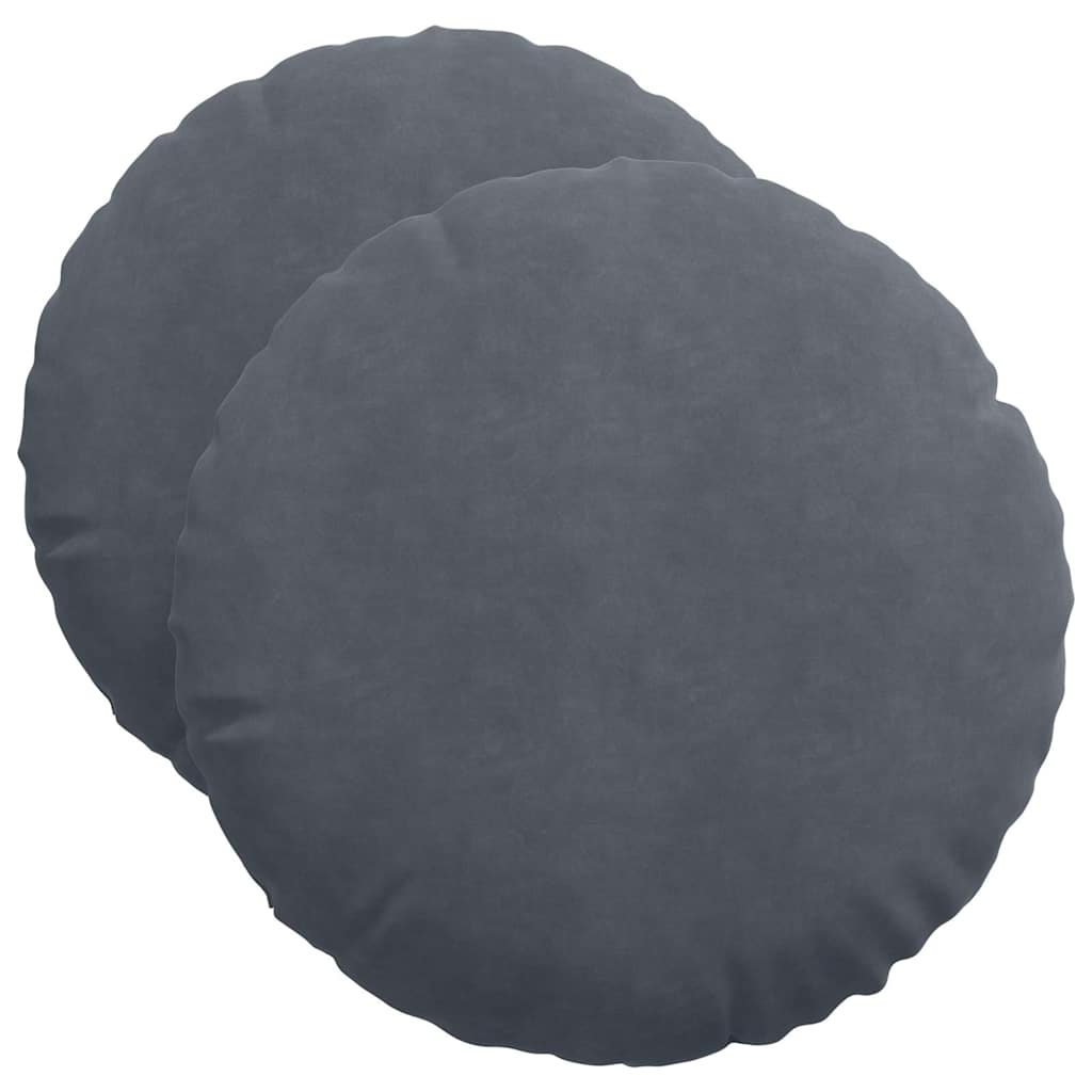 Sitzkissen 2 stk. Samt Dunkelgrau Ø50 x 19 cm