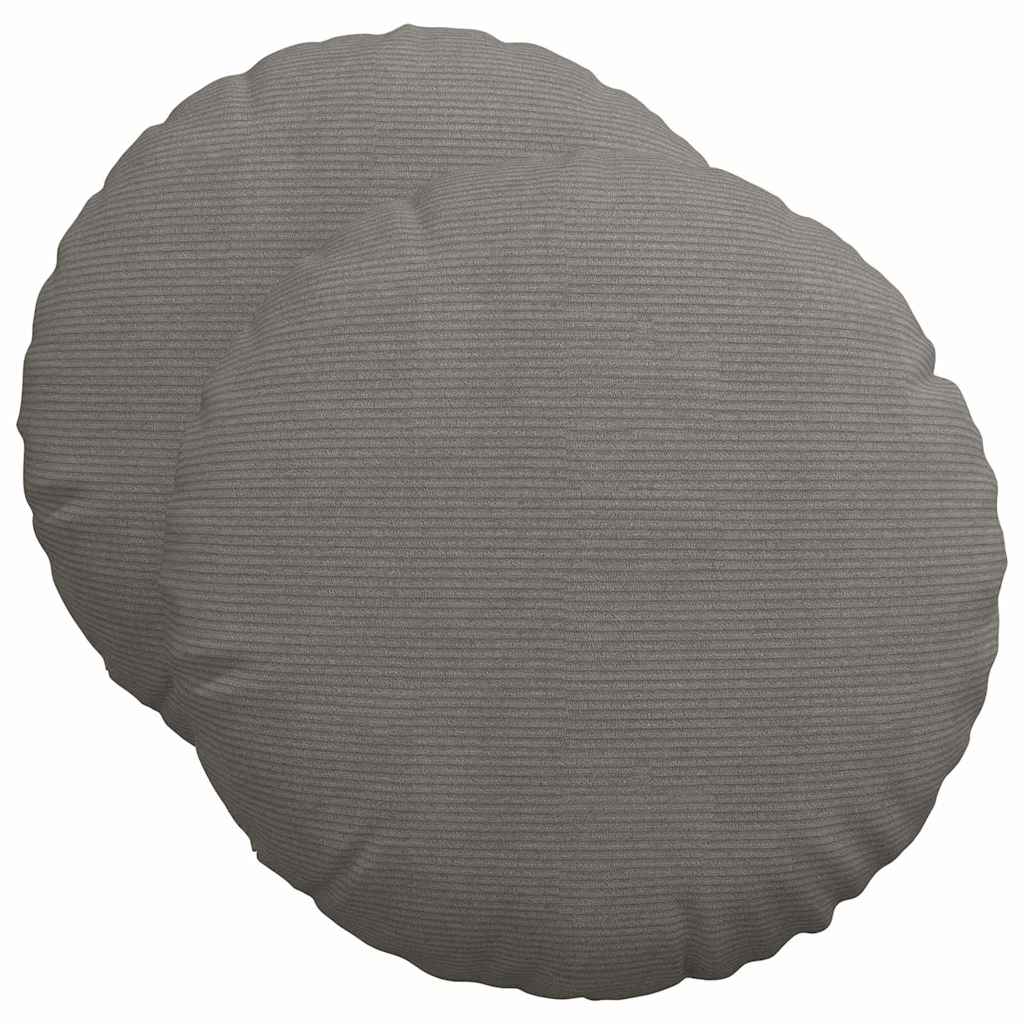 Sitzkissen 2 stk. Cordstoff Hellgrau Ø50 x 19 cm