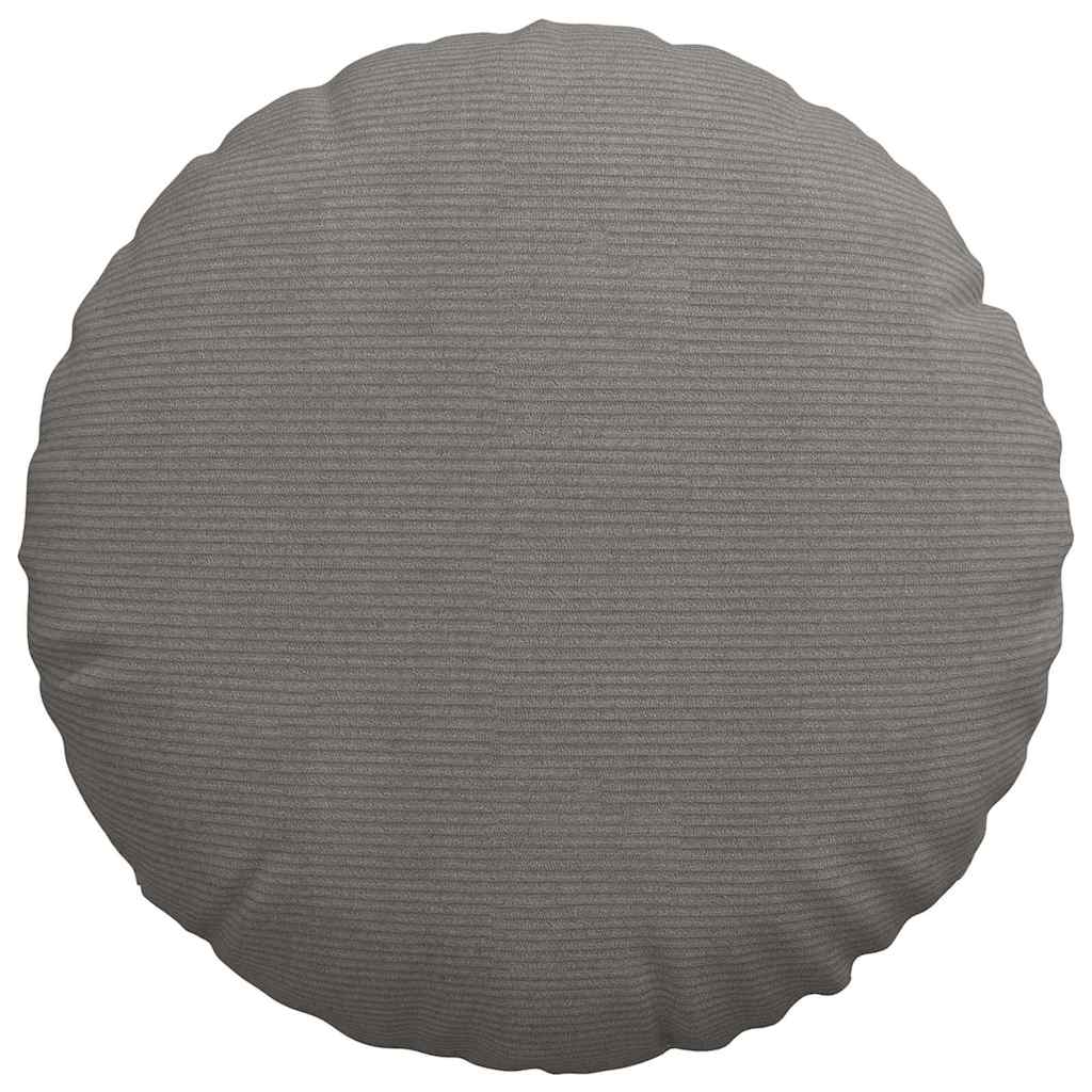 Sitzkissen 2 stk. Cordstoff Hellgrau Ø50 x 19 cm