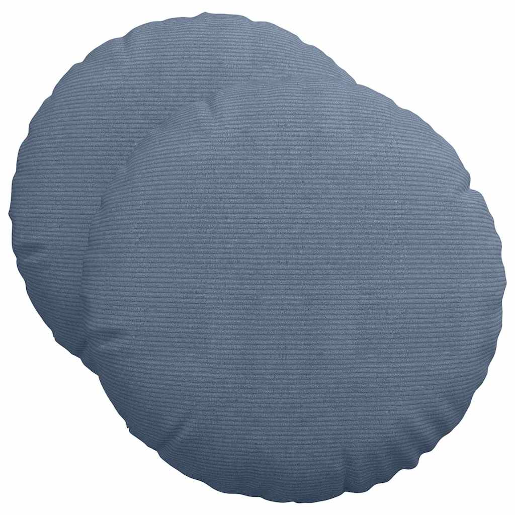 Sitzkissen 2 stk. Cordstoff Blau Ø50 x 19 cm