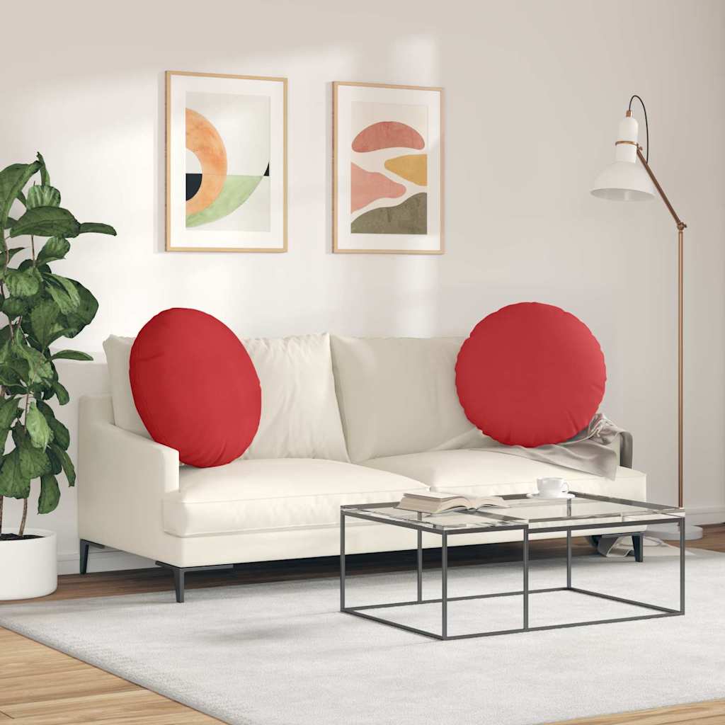 Sitzkissen 2 stk. Stoff Rot Ø60 x 21 cm