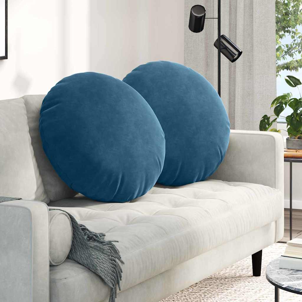 Sitzkissen 2 stk. Samt Blau Ø60 x 21 cm