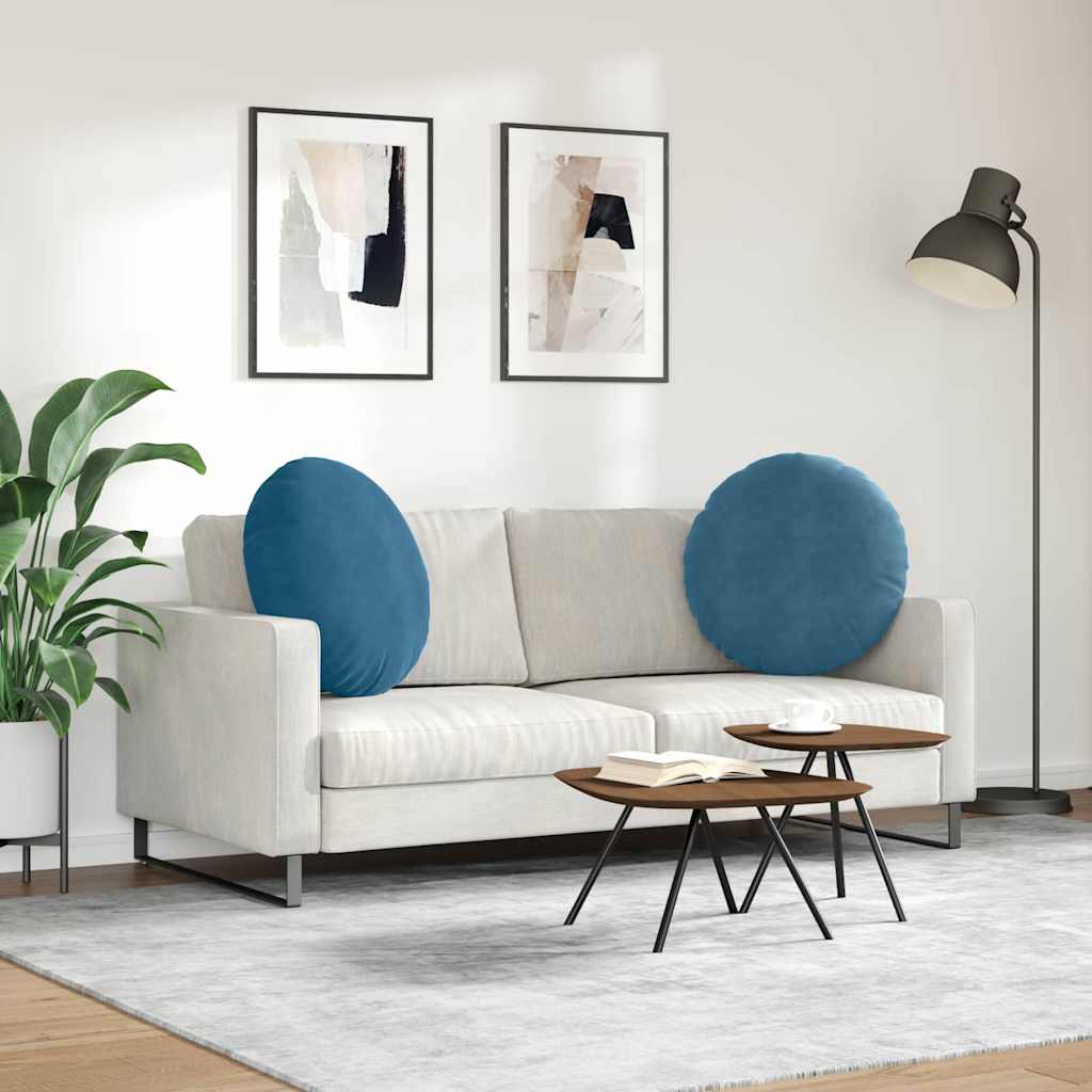Sitzkissen 2 stk. Samt Blau Ø60 x 21 cm