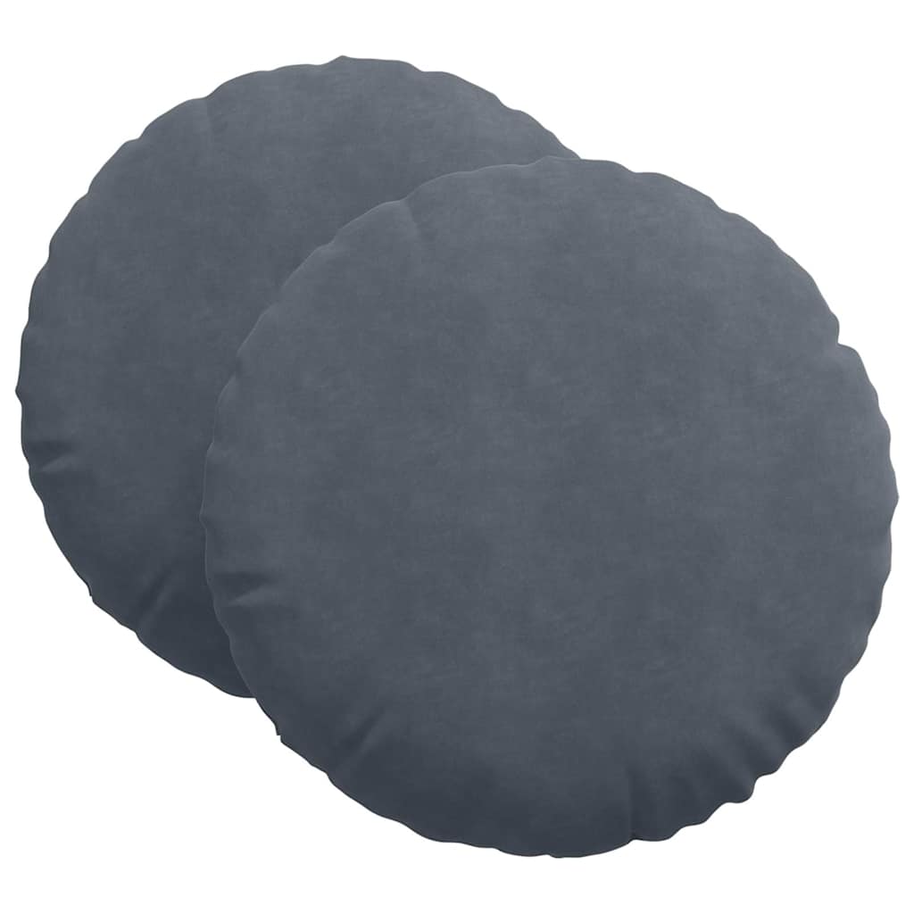 Sitzkissen 2 stk. Samt Dunkelgrau Ø60 x 21 cm