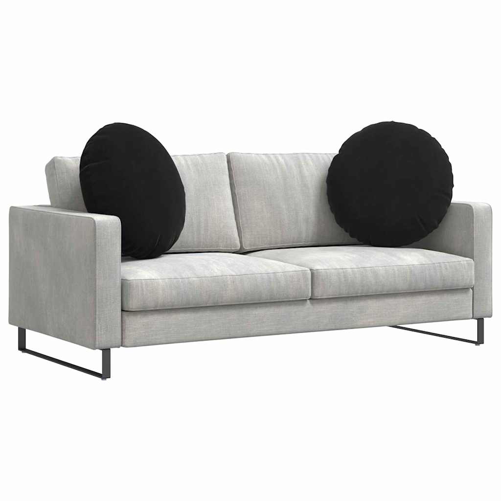 Sitzkissen 2 stk. Samt Schwarz Ø60 x 21 cm