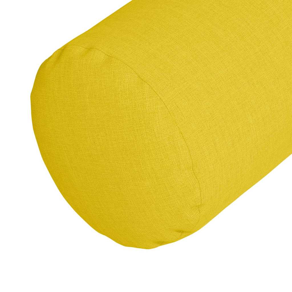 Bolsterkissen 2 Stk. Stoff Helles Gelb Ø 15 x 40 cm