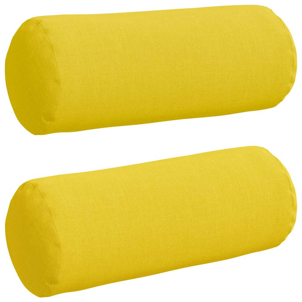 Bolsterkissen 2 Stk. Stoff Helles Gelb Ø 15 x 40 cm