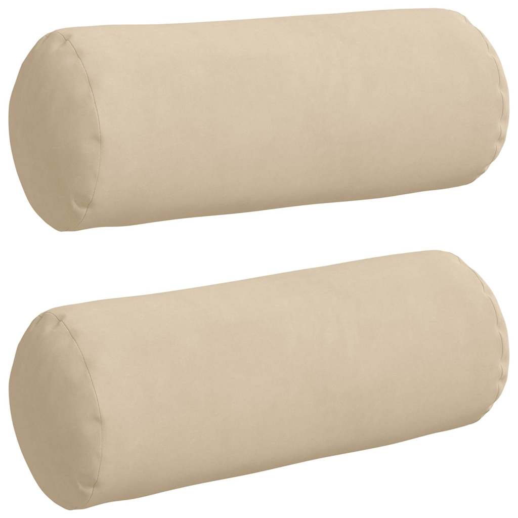 Bolsterkissen 2 pcs Creme Ø 15 x 40 cm Mikrofaserstoff