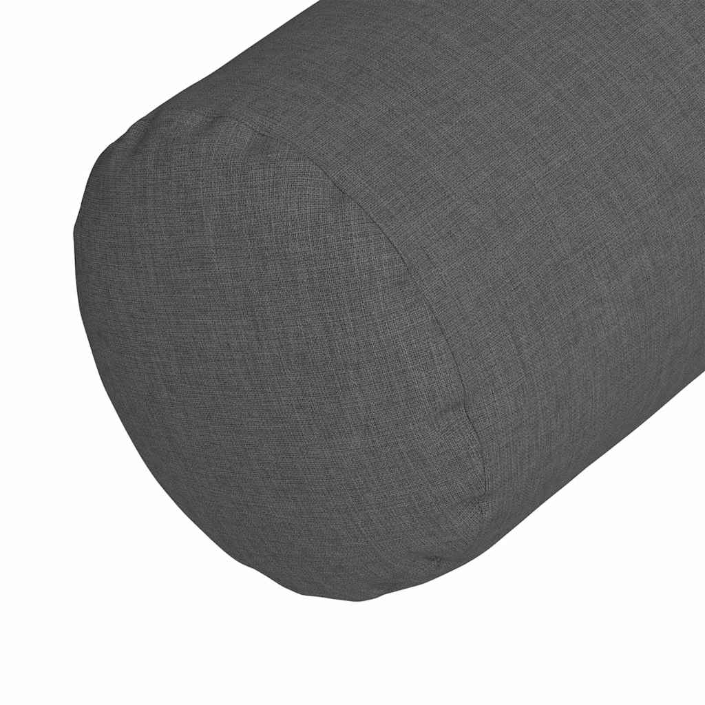 Bolsterkissen 2 Stk. Stoff Dunkelgrau Ø 25 x 70 cm