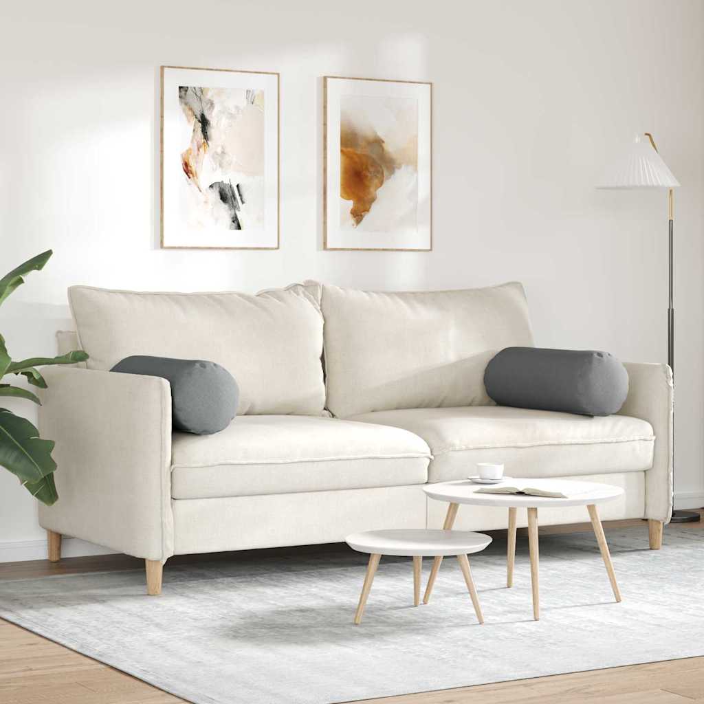 Bolsterkissen 2 Stk. Stoff Dunkelgrau Ø 25 x 70 cm
