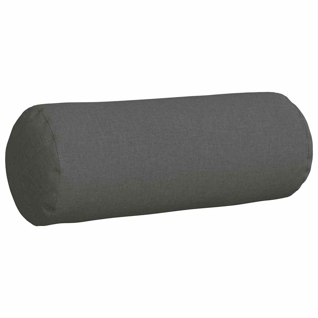 Bolsterkissen 2 Stk. Stoff Dunkelgrau Ø 25 x 70 cm