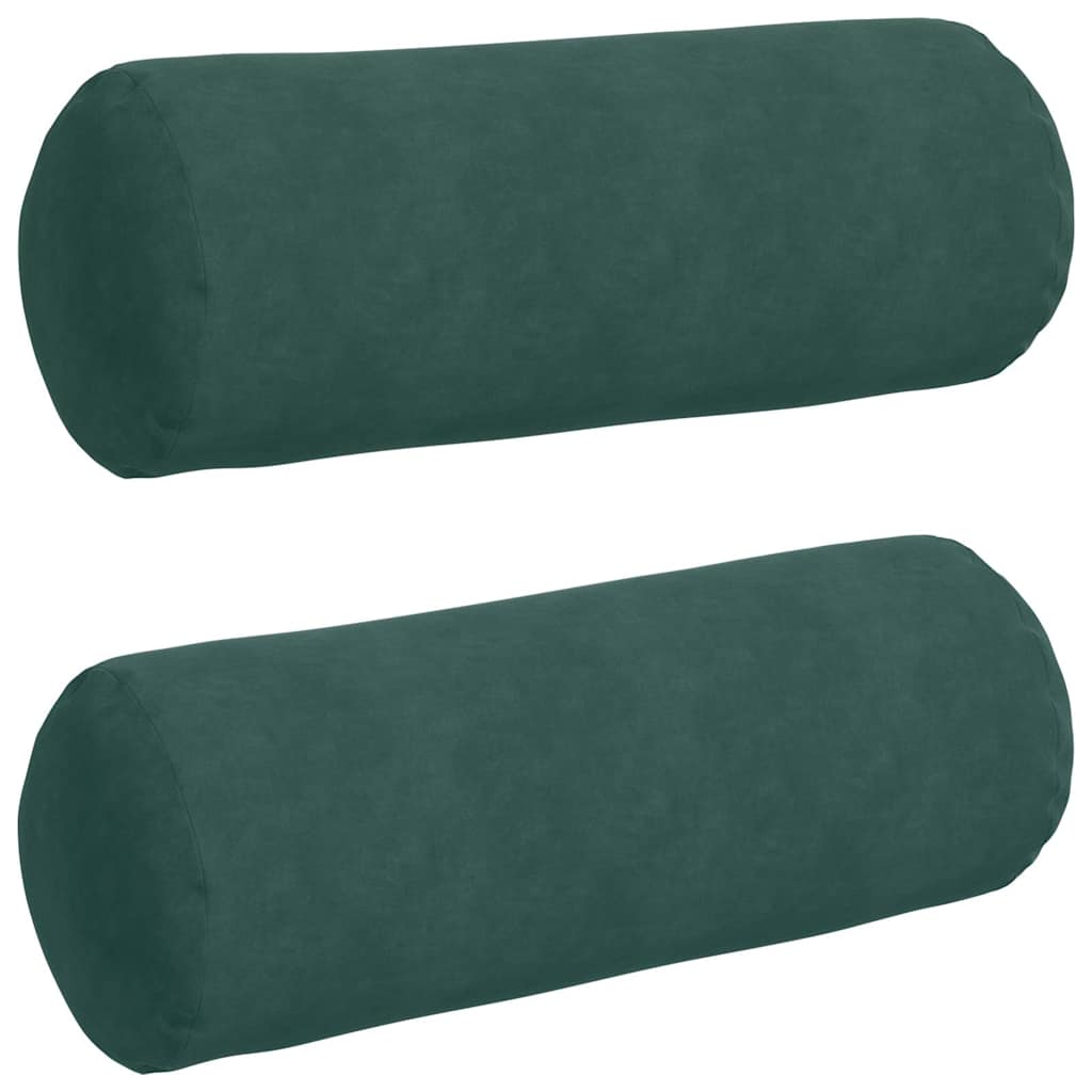 Bolsterkissen 2 pcs Dunkelgrün Ø 25 x 70 cm Cordstoff