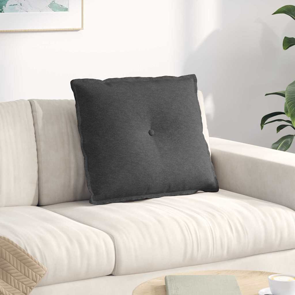 Rücken Kissen Dunkelgrau 60 x 50 cm Cordstoff