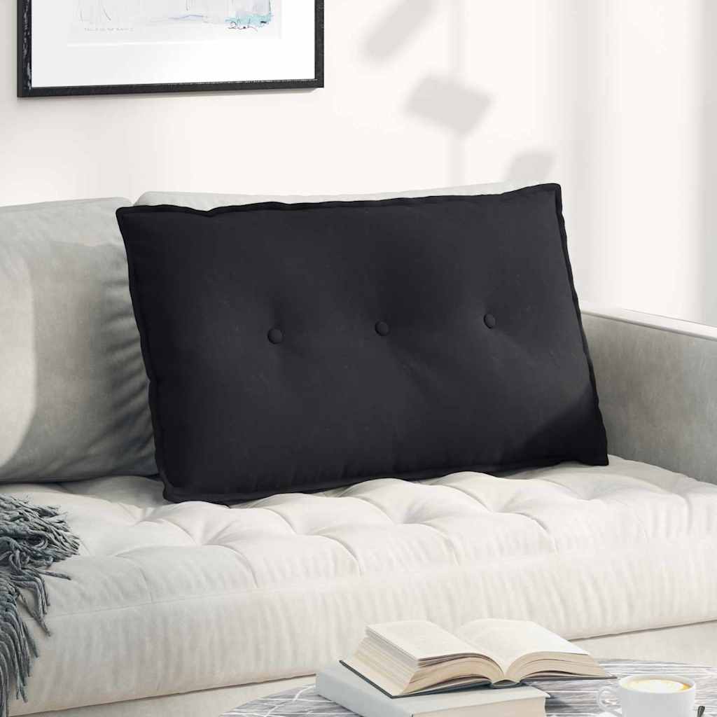 Rücken Kissen Schwarz 80 x 50 cm Mikrofaserstoff
