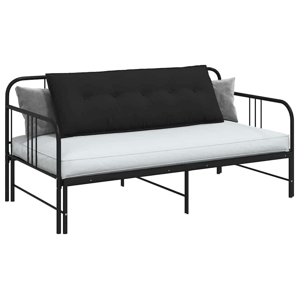 Rücken Kissen Schwarz 140 x 50 cm Mikrofaserstoff