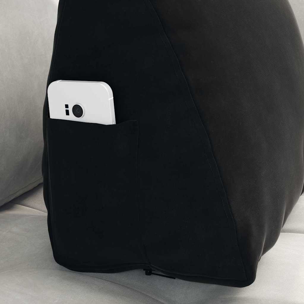 Rücken Kissen Schwarz 45 x 20 x 35 cm Cordstoff