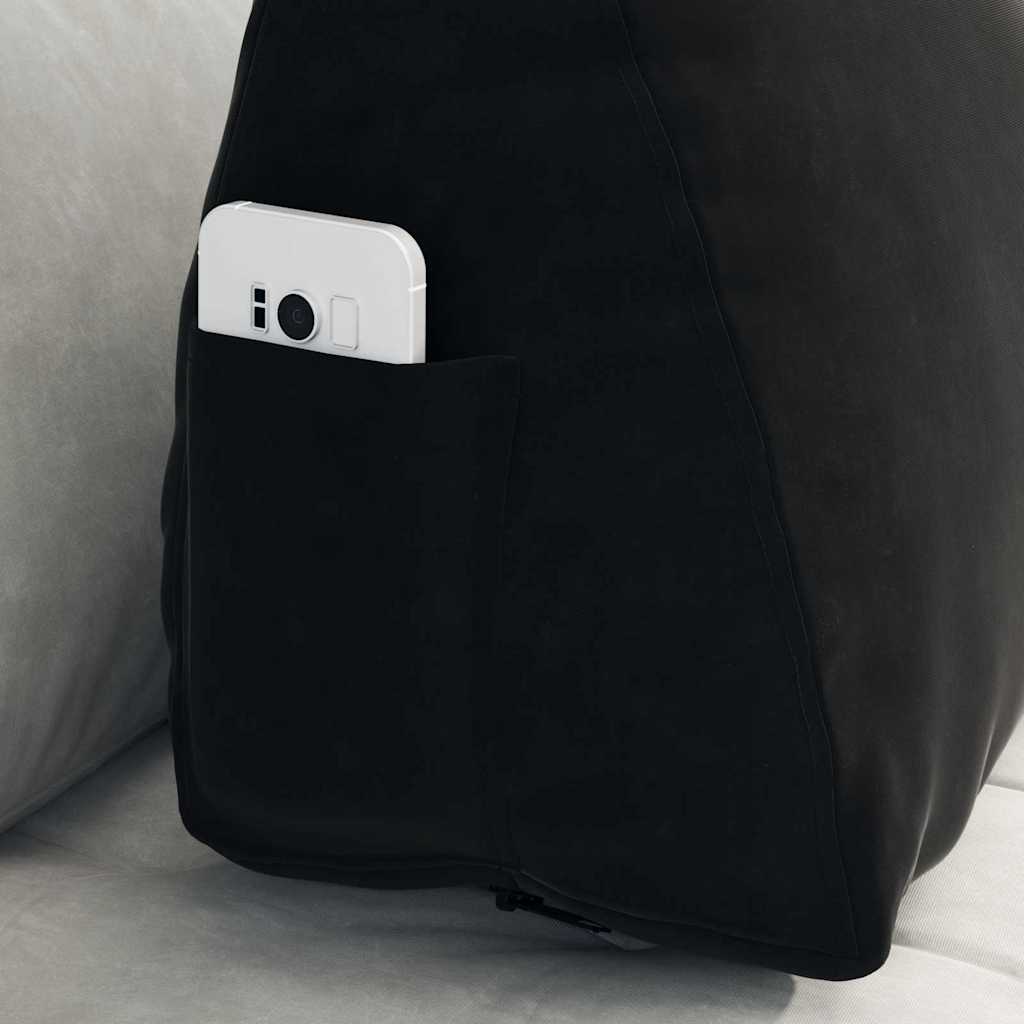 Rücken Kissen Schwarz 60 x 20 x 50 cm Cordstoff