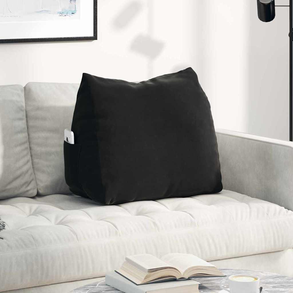 Rücken Kissen Schwarz 60 x 20 x 50 cm Cordstoff