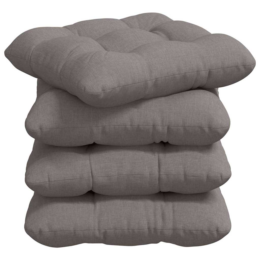 Sitzkissen 4 stk. Stoff Taupe 40 x 40 x 12 cm
