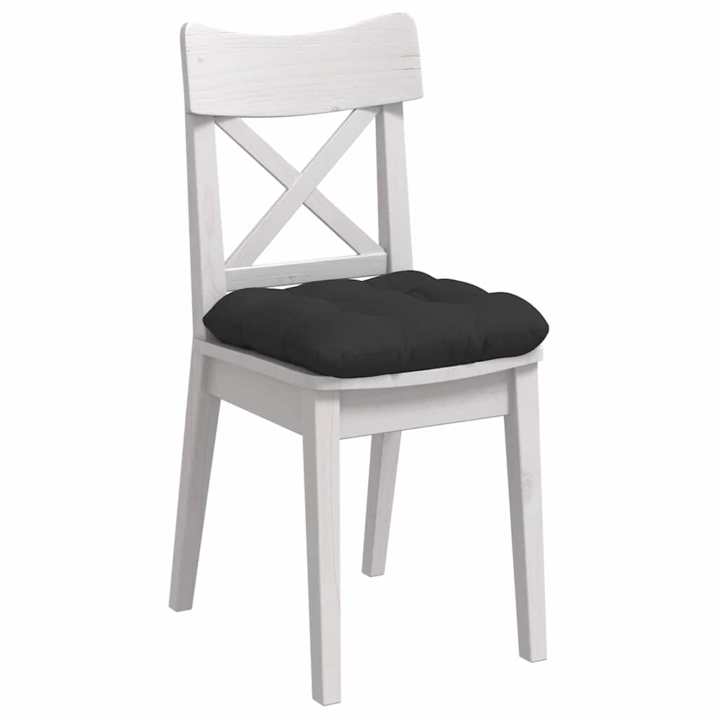 Sitzkissen 4 stk. Mikrofaserstoff Schwarz 40 x 40 cm