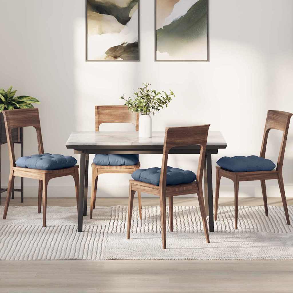Sitzkissen 4 stk. Cordstoff Blau 40 x 40 cm