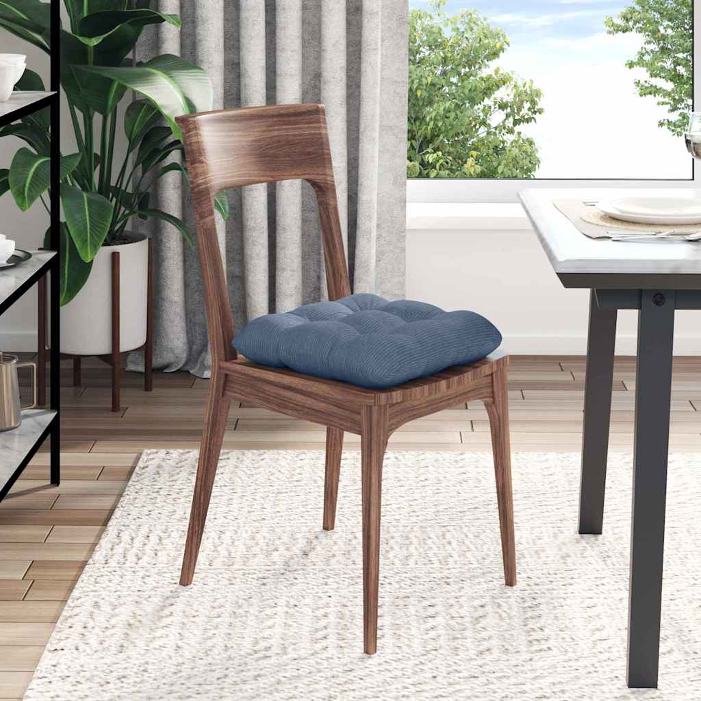Sitzkissen 4 stk. Cordstoff Blau 40 x 40 cm