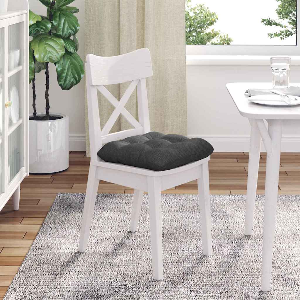 Sitzkissen 4 stk. Cordstoff Dunkelgrau 45 x 45 cm