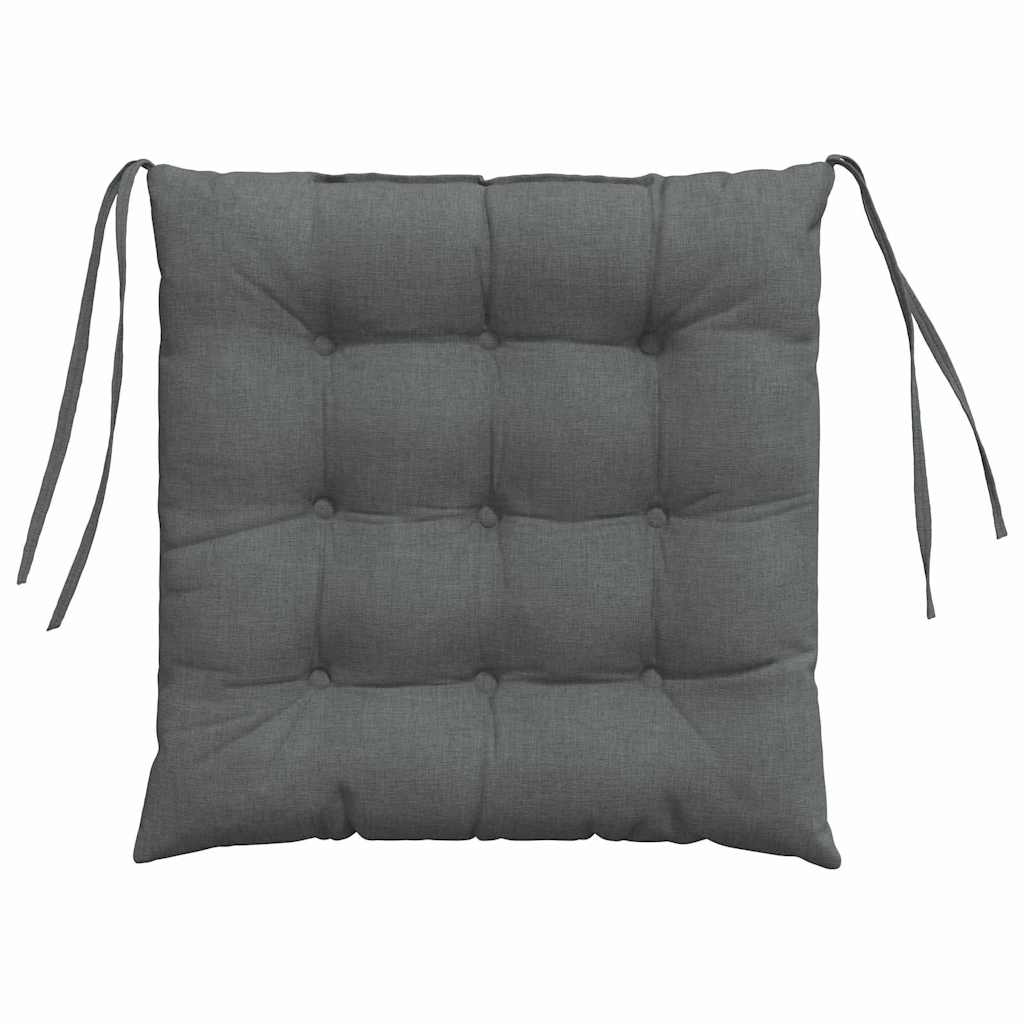 Sitzkissen 4 stk. Stoff Dunkelgrau 40 x 40 x 6 cm