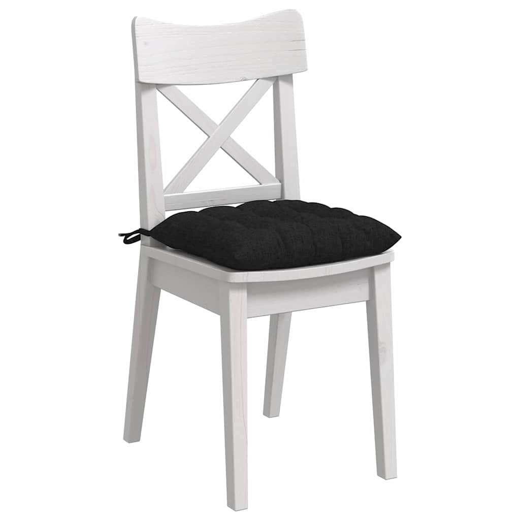 Sitzkissen 4 stk. Stoff Schwarz 40 x 40 x 6 cm