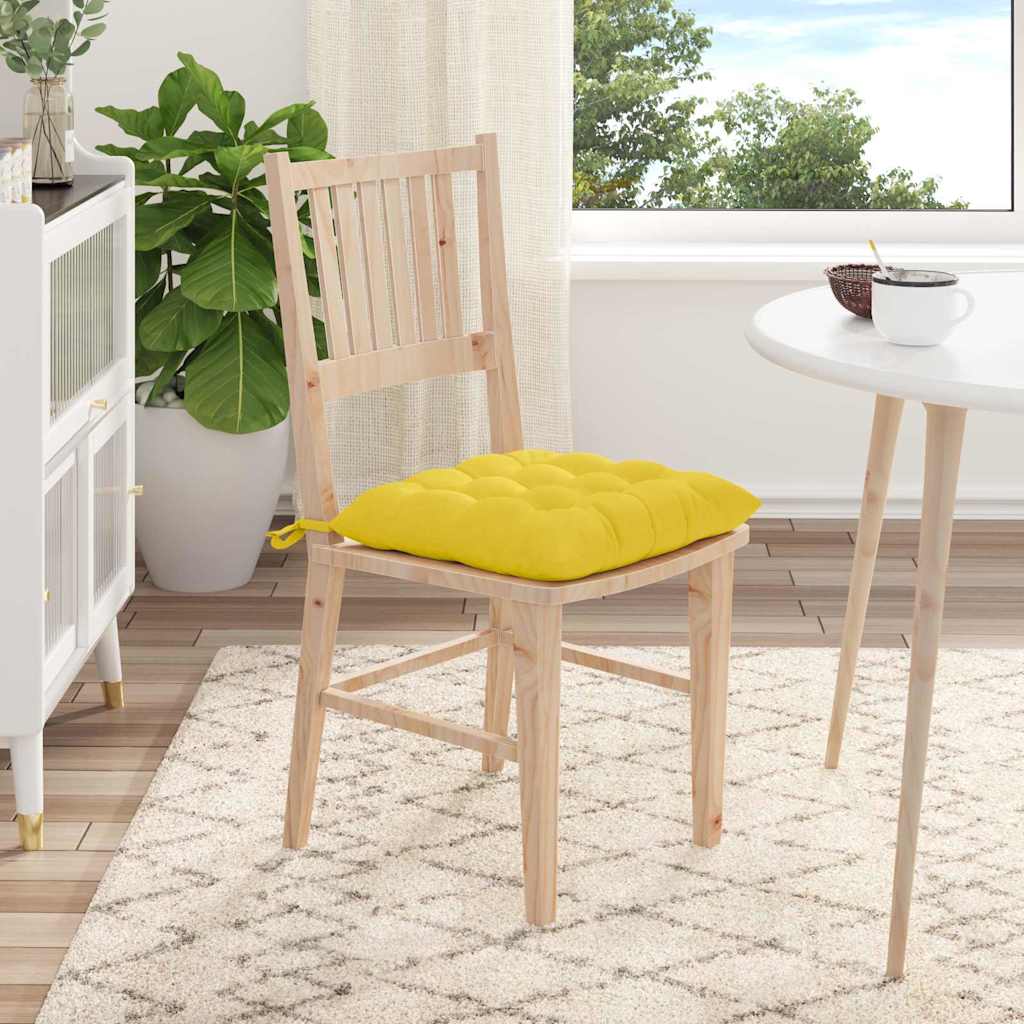 Sitzkissen 4 stk. Stoff Helles Gelb 40 x 40 x 6 cm