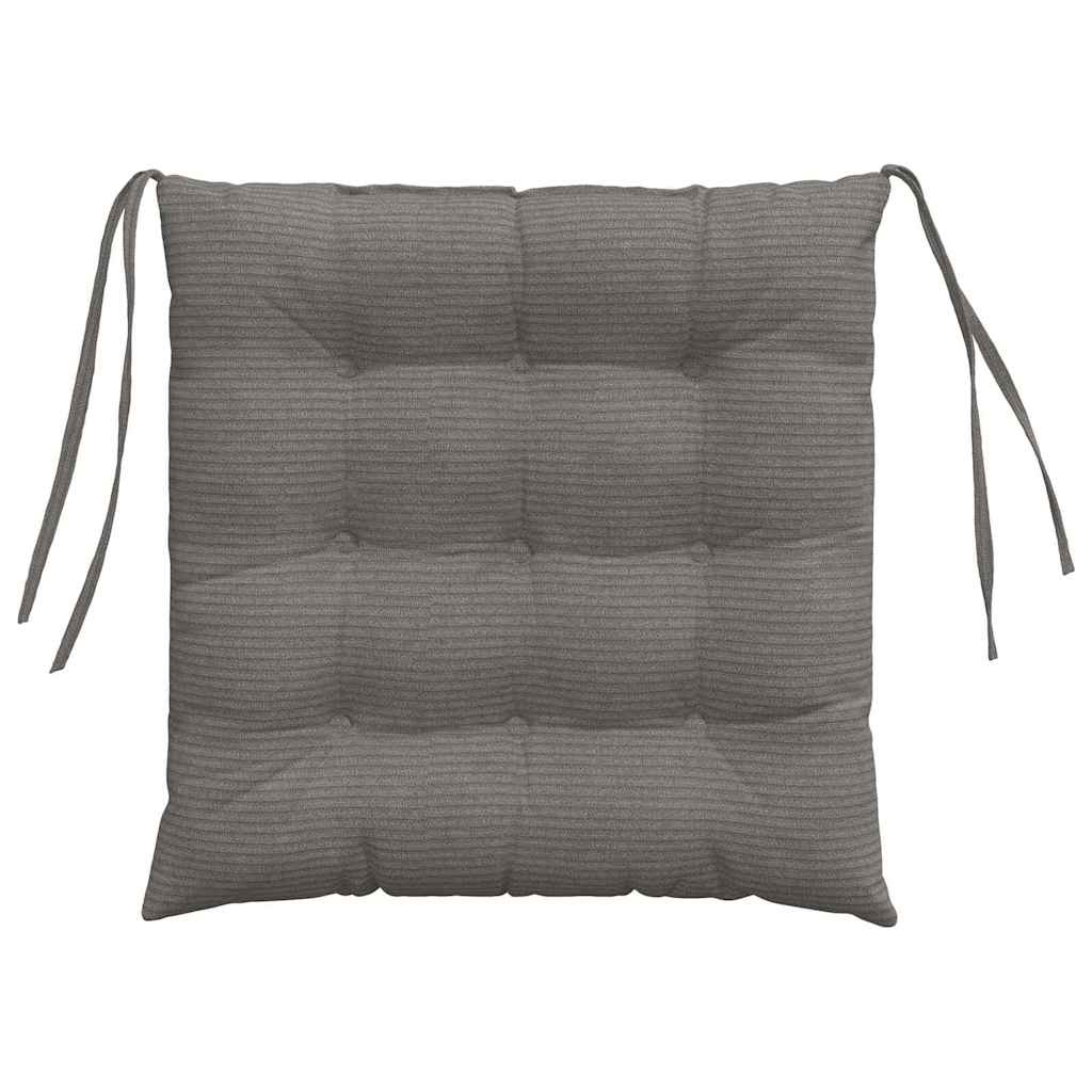 Sitzkissen 4 stk. Cordstoff Hellgrau 40 x 40 x 6 cm