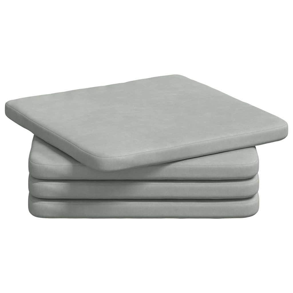 Sitzkissen 4 stk. Samt Hellgrau 40 x 40 x 3 cm