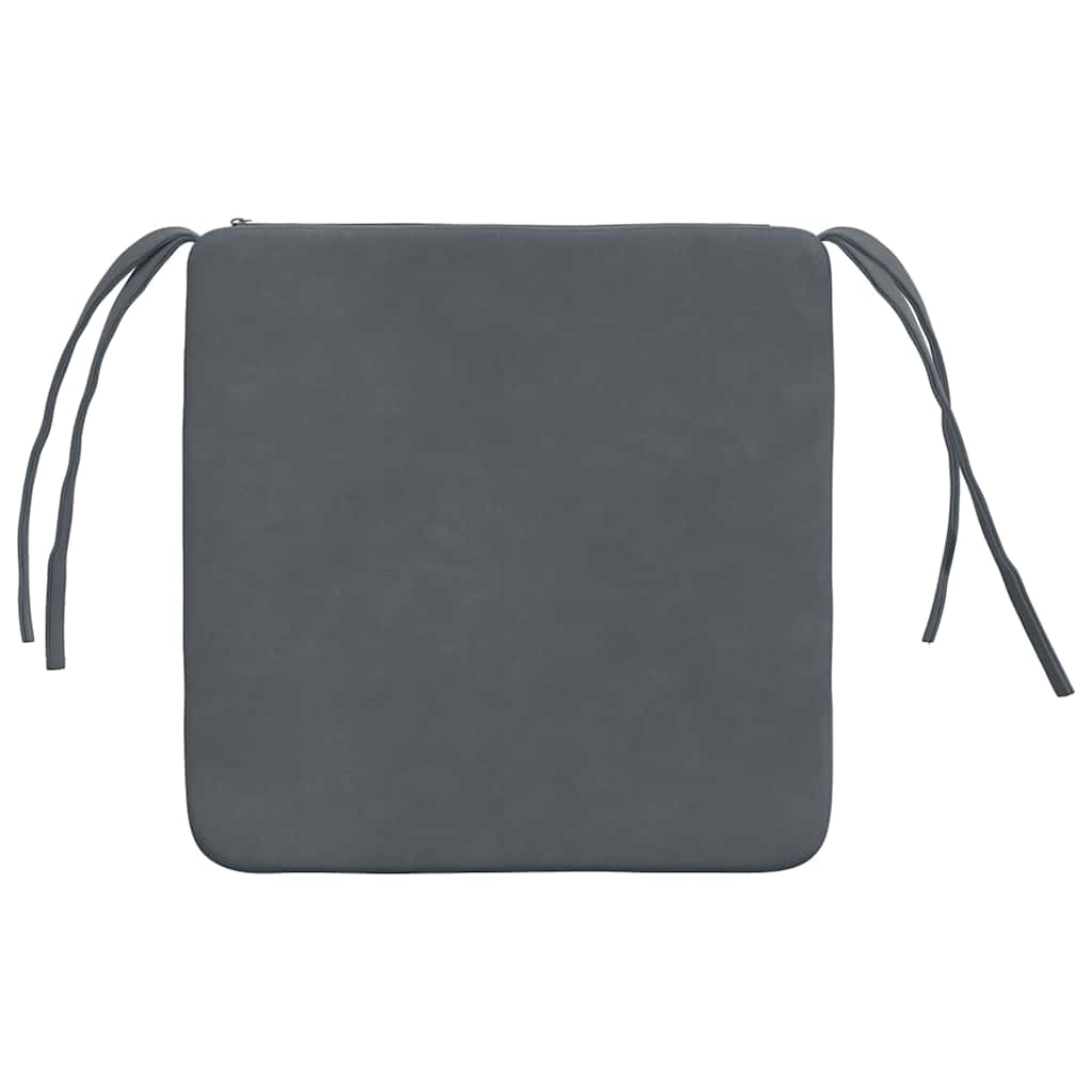 Sitzkissen 4 stk. Samt Dunkelgrau 40 x 40 x 3 cm