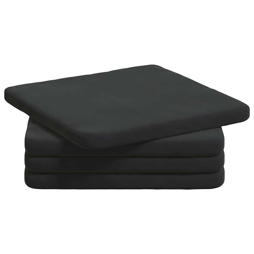 Sitzkissen 4 stk. Samt Schwarz 40 x 40 x 3 cm