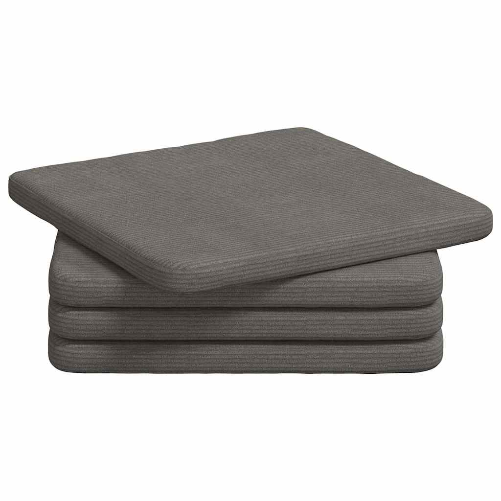 Sitzkissen 4 stk. Cordstoff Hellgrau 40 x 40 x 3 cm